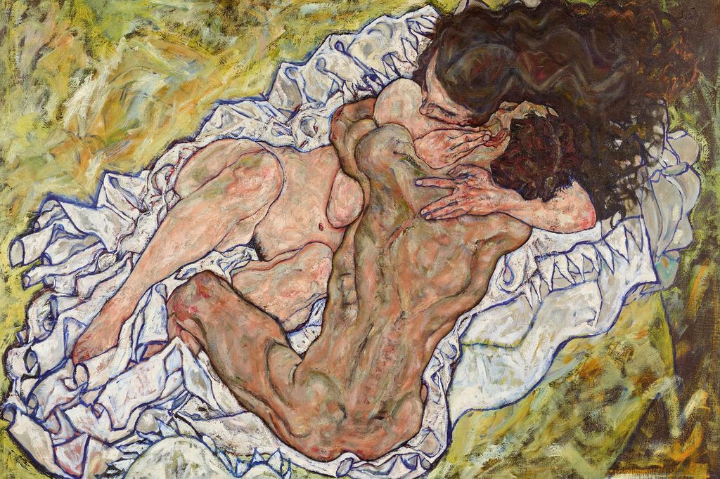 Egon Schiele - Kunstdruck - Die Umarmung