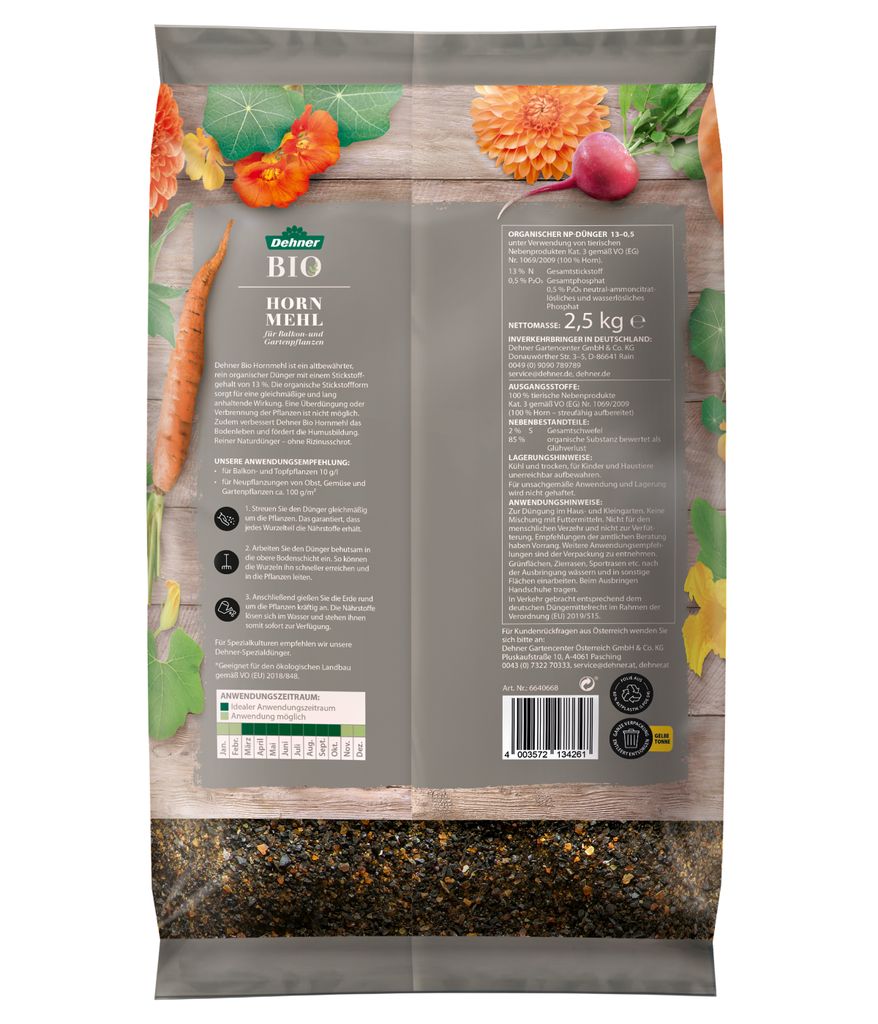 Dehner Bio Hornmehl, hochwertiger Dnger fr Balkonpflanzen