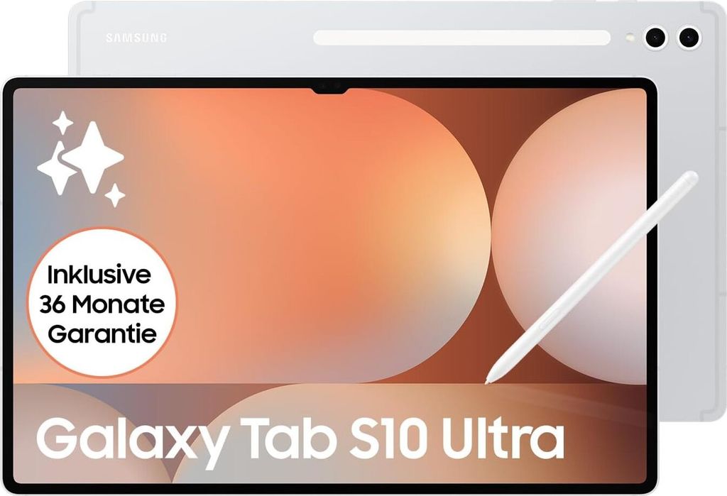 Samsung Galaxy Tab S10 Ultra AI Tablet, Android 12GB RAM, 256GB Speicher, AMOLED Display, Antireflexionsbeschichtung, inkl. S Pen, WiFi, Platin