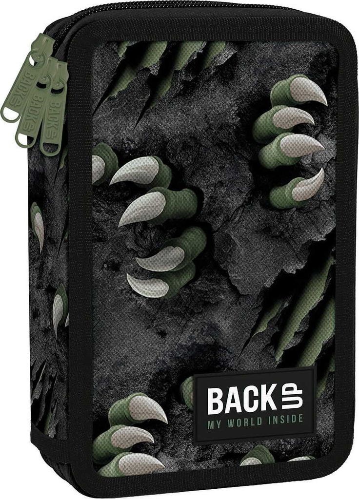 Trojskladový penál s příslušenstvím BackUp dinosauři Obrázek produktu 