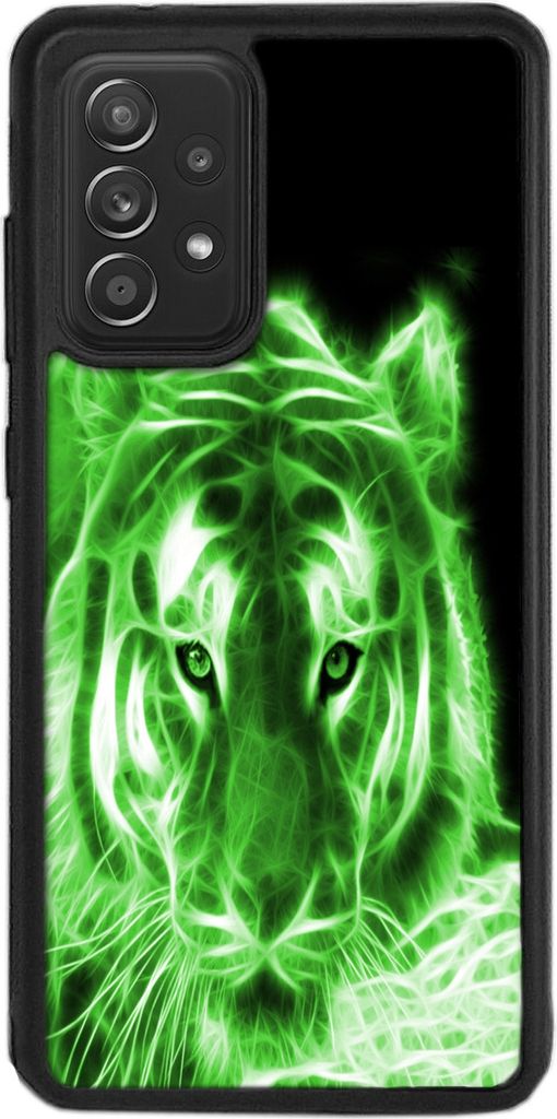 TPU Silikon Hülle für Samsung Galaxy A52 A52S 5G Handy Cover Case Schutzhülle Handyhülle Bumper MOTIV 97 Tiger Grün