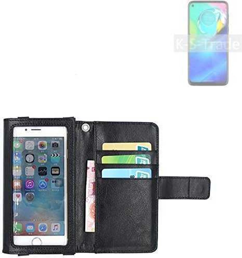 K-S-Trade Handy Hülle Schutz Hülle Kompatibel mit Motorola Moto G Power Case mit Displayschutz / Schutzfolie Flip Cover Wallet case Etui Hülle