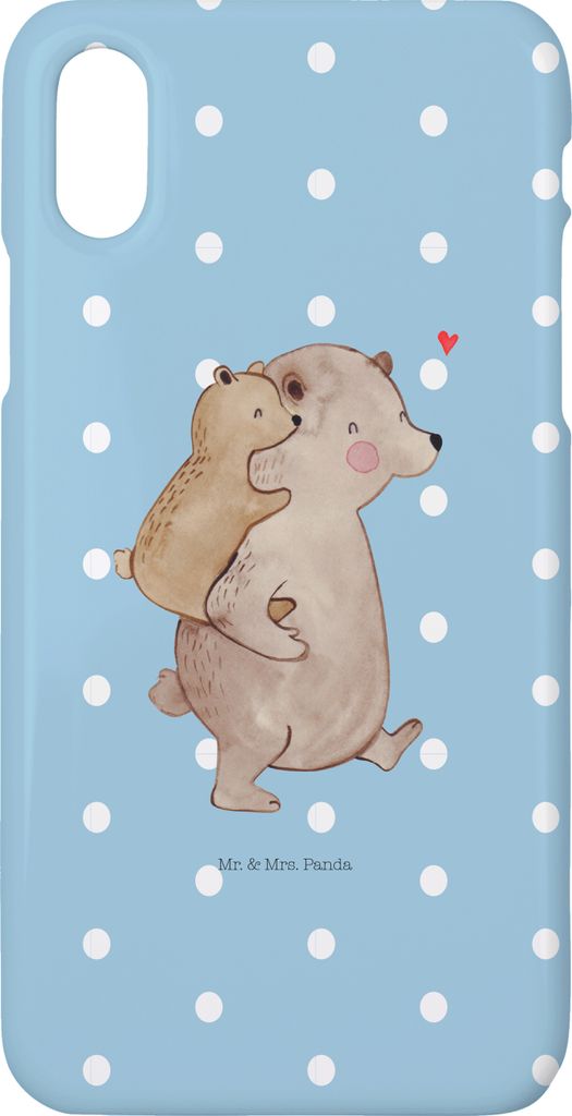 Mr. & Mrs. Panda Iphone 10 Handyhülle Papa Bär - Blau Pastell - Geschenk, Geburtstag, Vatertag, Handycover, Papi, Muttertag, Handy, Cover, Vater, X