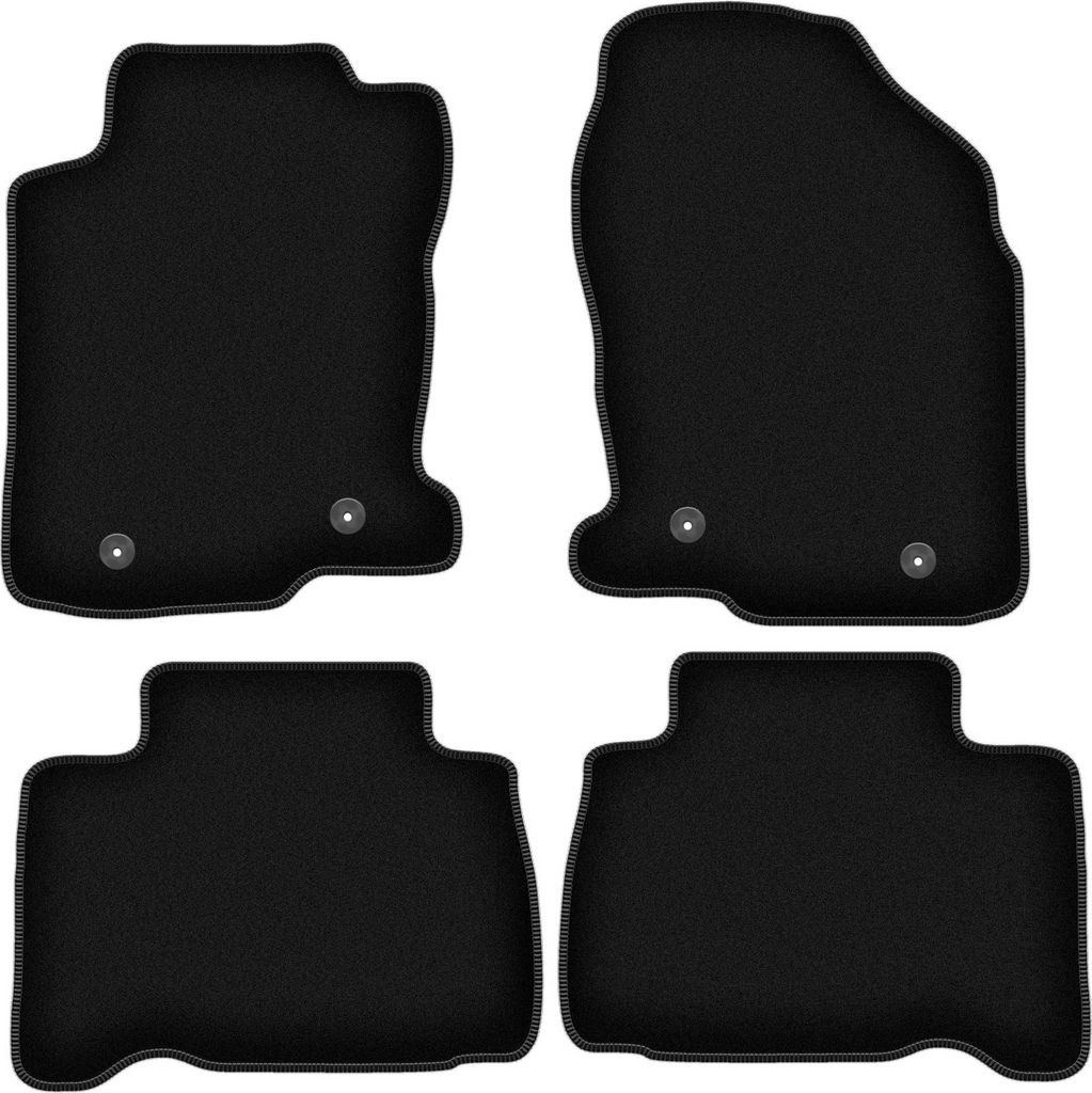 Wielganizator Velours-Autoteppiche – passend für Lexus NX 300H (Crossover, Bj. 2014-) – schwarz, passgenau, mit Befestigungen set 4 Stk.