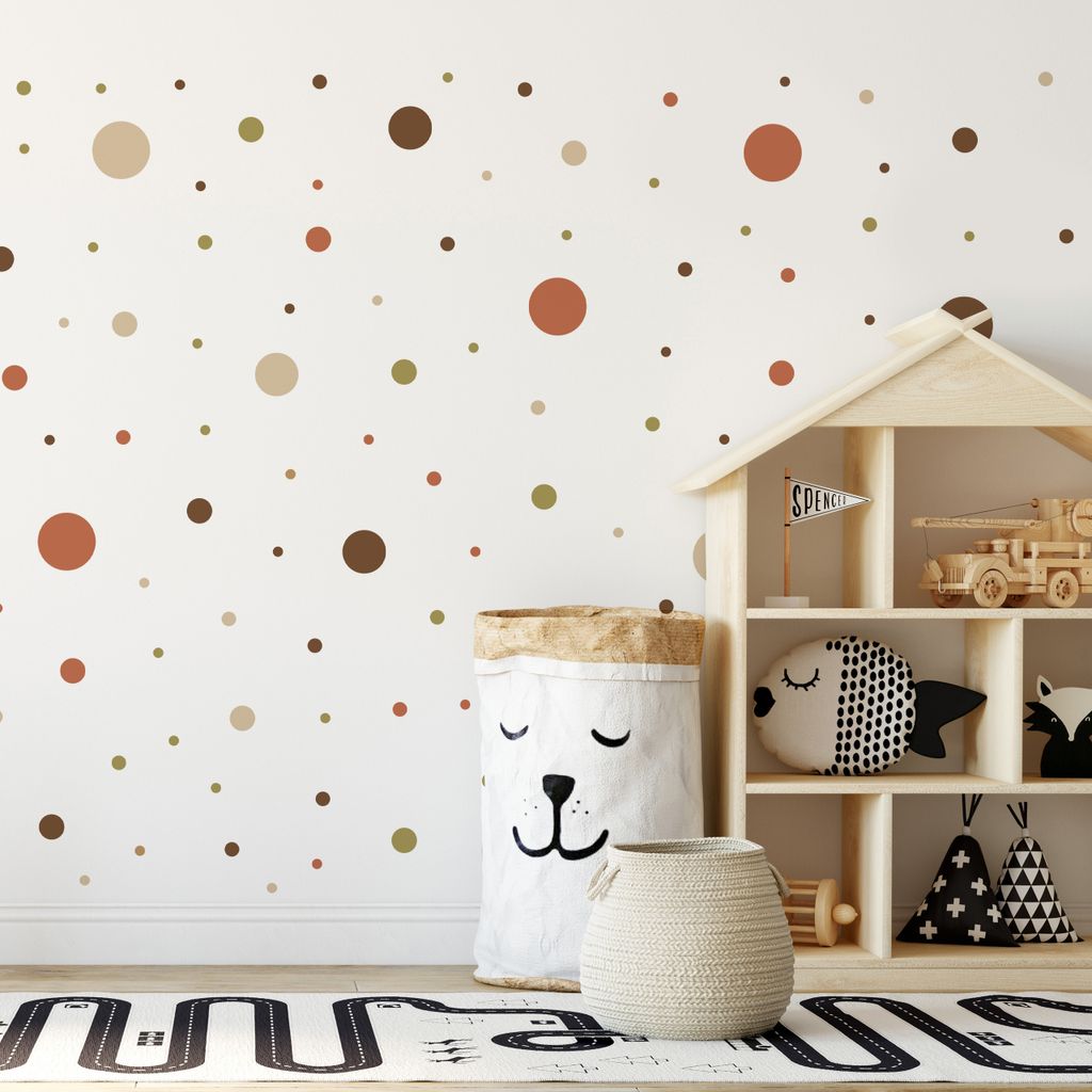 Wandtatto Wandsticker Wanddeko bunte PUNKTE Tupfen Muster Aufkleber 60x30cm