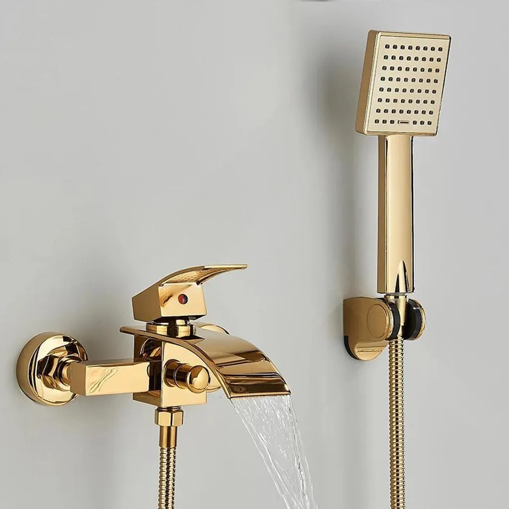 Mitigeur Bain-Douche Cascade Or Poli : Solution Durable Anti-Calcaire