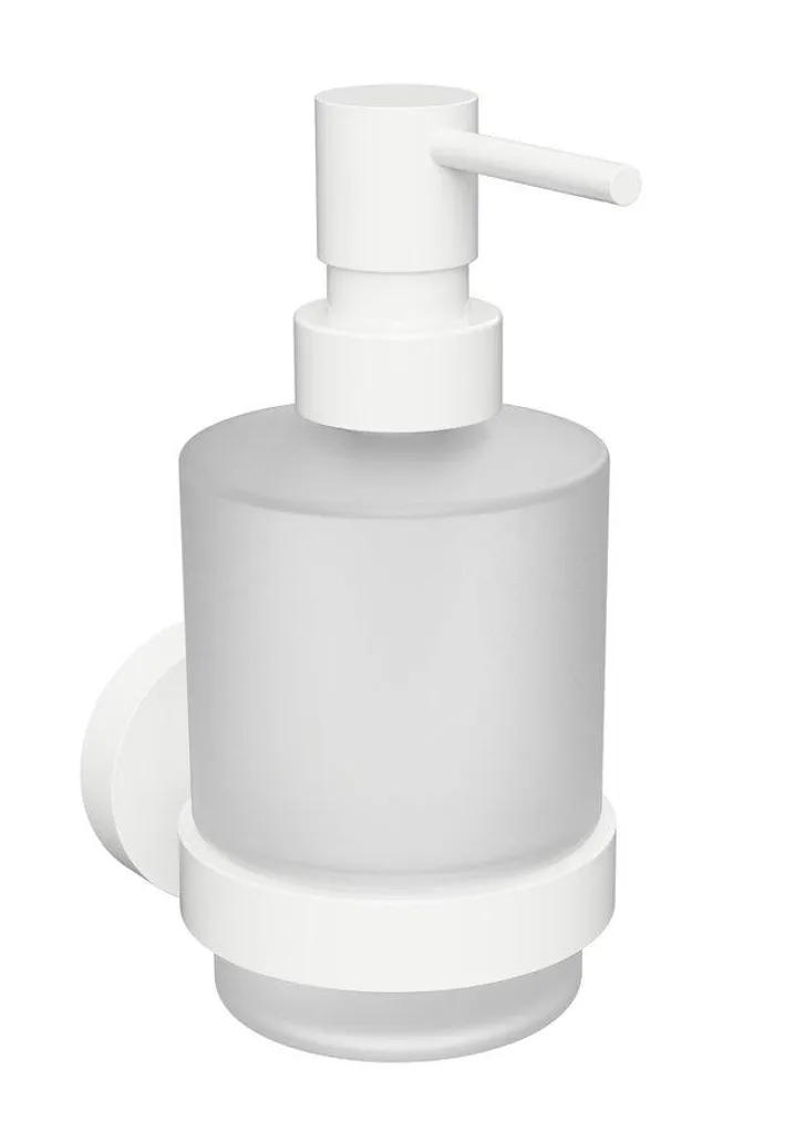 Distributore Sapone Muro X-ROUND Vetro Satinato Bianco Opaco 200ml