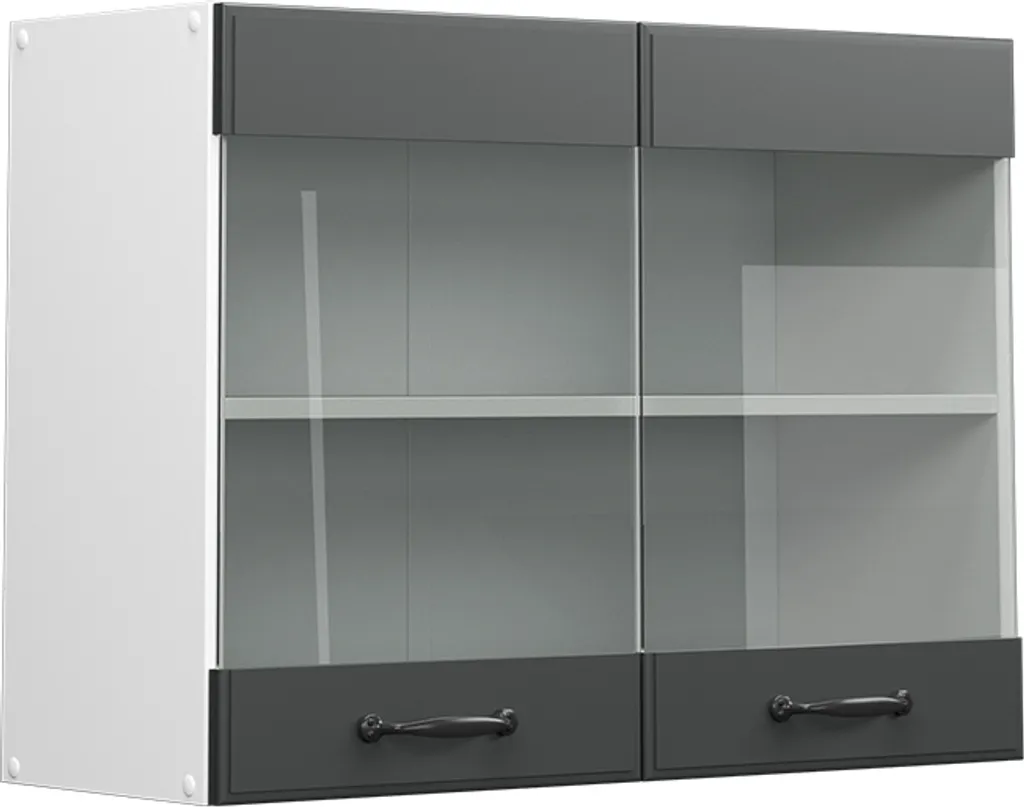 Vicco Mobile da cucina in vetro R-Line, 80 cm, Antracite casa di campagna/Bianco