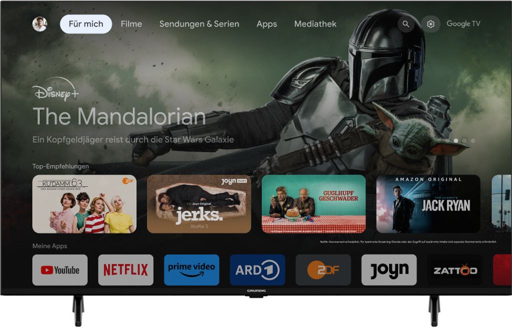 Grundig LED-Fernseher 55 GUB 7440 Q Schwarz 55 Zoll Smart TV