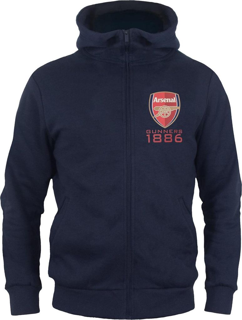Arsenal FC - Hoodie mit durchgehendem Reißverschluss für Jungen, Fleece GF214 (98) (Dunkles Marineblau)
