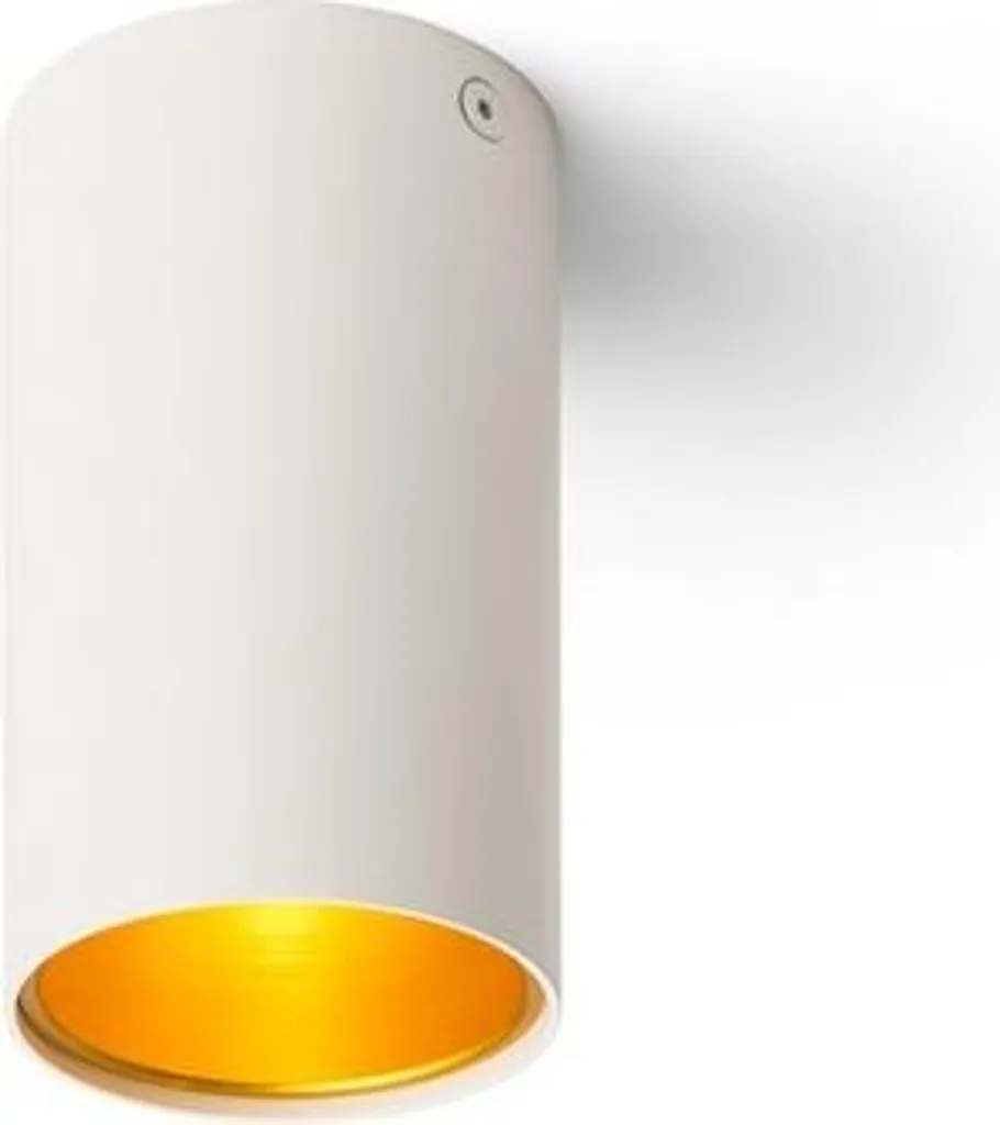 Faretto TUBO Bianco Opaco Oro GU10 230V | Montaggio Rapido 35W