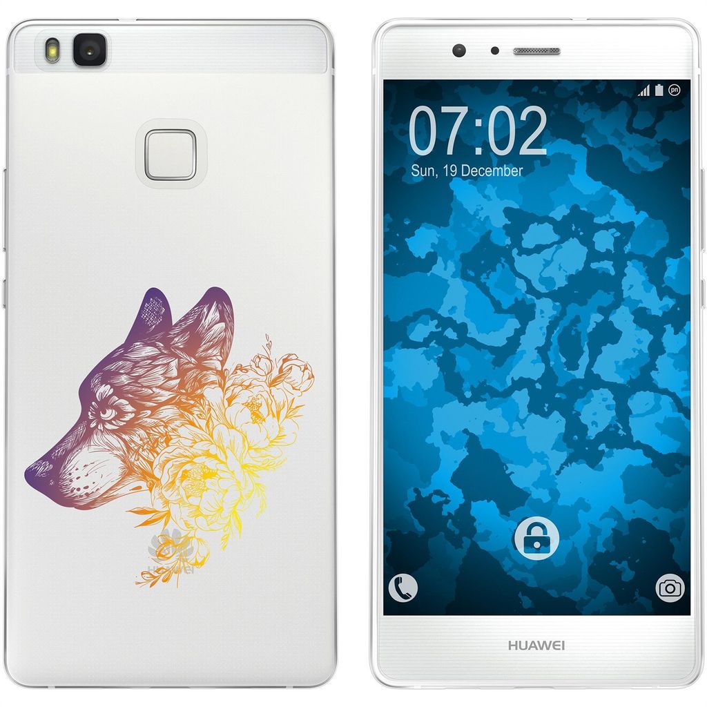 PhoneNatic Case kompatibel mit Huawei P9 Lite Silikon-Hülle Floral Wolf M3-3