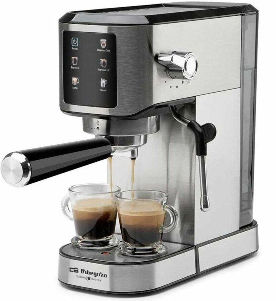 Orbegozo EX 7000 Espressomaschine 1L 20 bar mit Touchpanel und Edelstahldampfer
