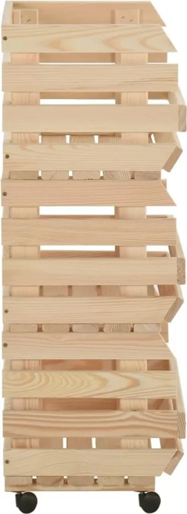 Carrello Portafrutta e Verdura Legno Pino 77x30x80 cm Salvaspazio - 7