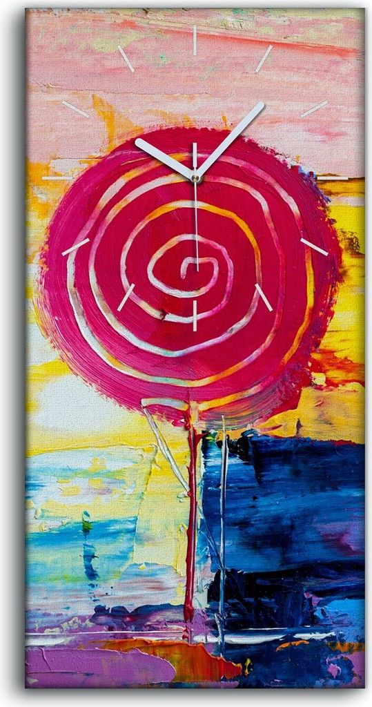 Küche Wohnzimmer Wand Leinwand Uhr 30x60 Wand Bild Malerei Lollipop Baum bunte - weiße Hände