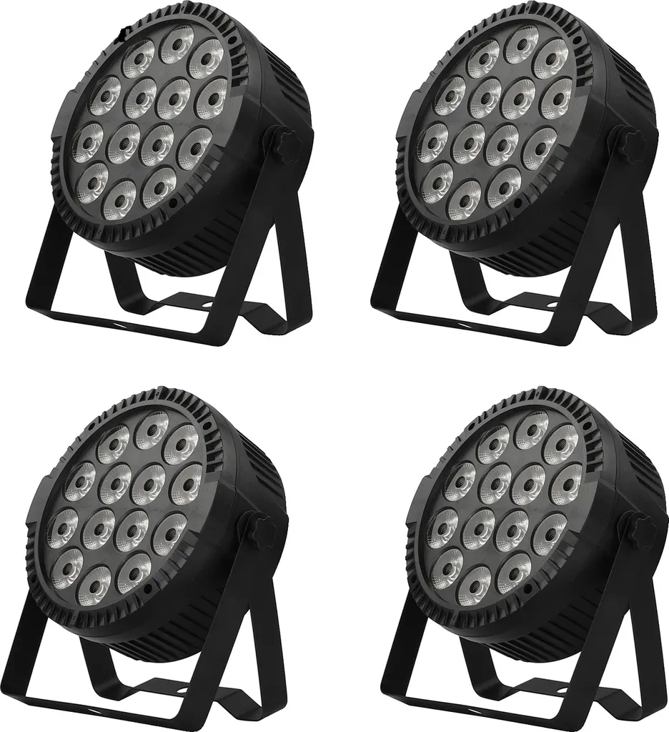 Projecteur Par LED RGBW Lot de 4 Lumières Scène Mini Audio-Réactives EU