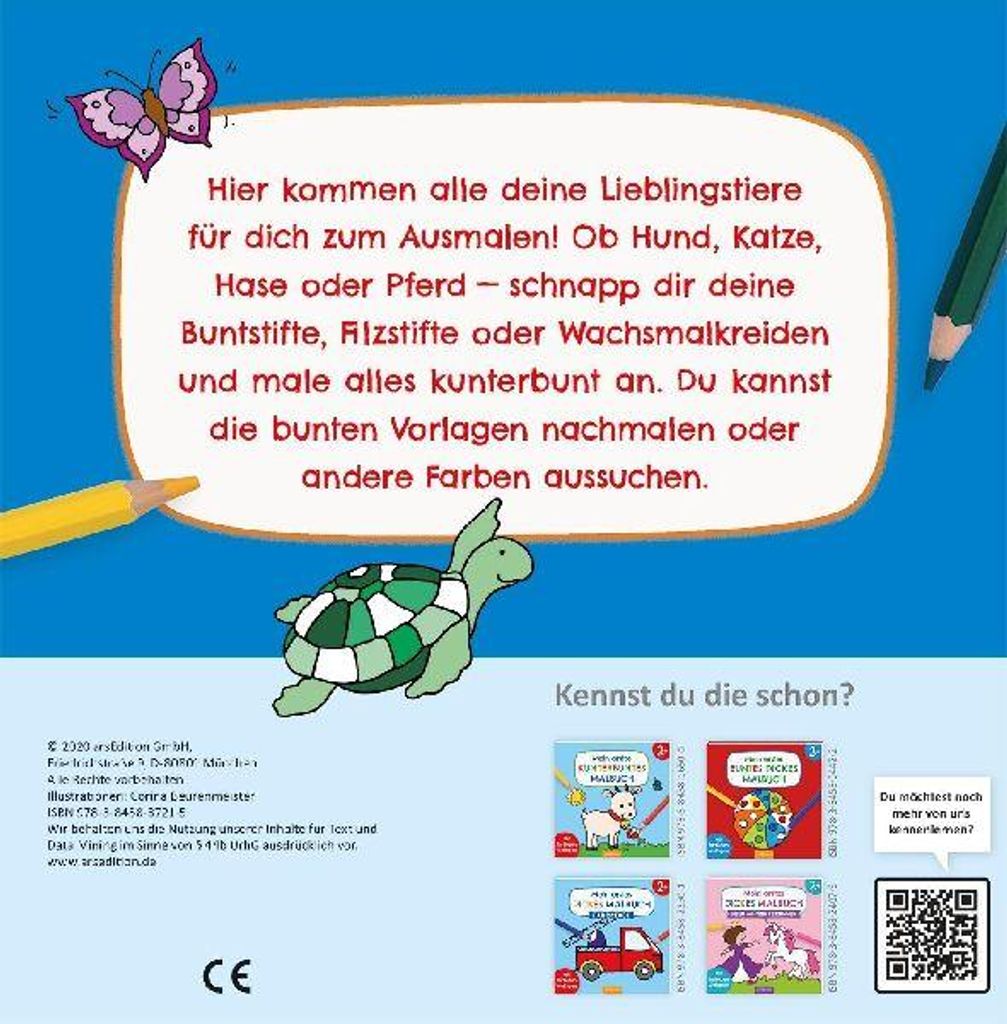 Mein erstes dickes Malbuch ab 2 - Lieblingstiere Produktbild 