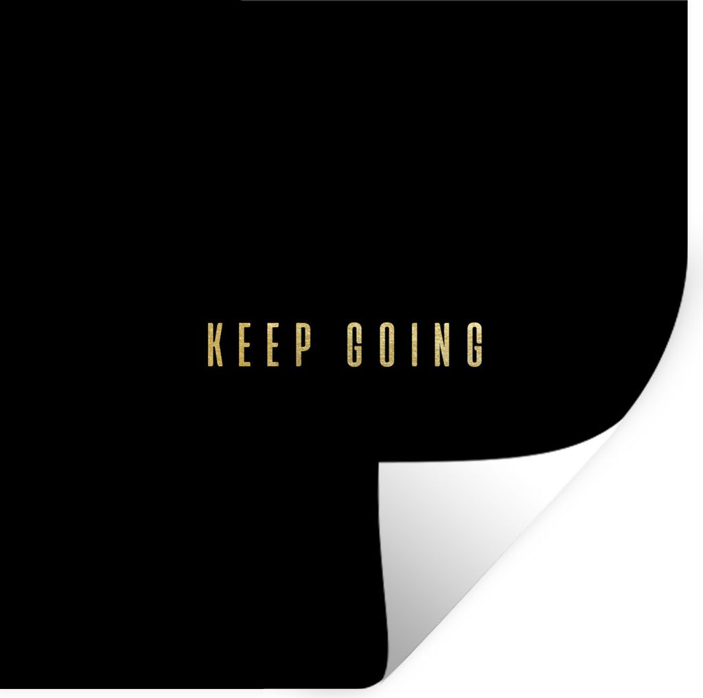 MuchoWow Wandtattoo Wandsticker Wandaufkleber Zitate - Motivation - Gold - Schwarz 80x80 cm Selbstklebend und Repositionierbar - Wierderverwendba...