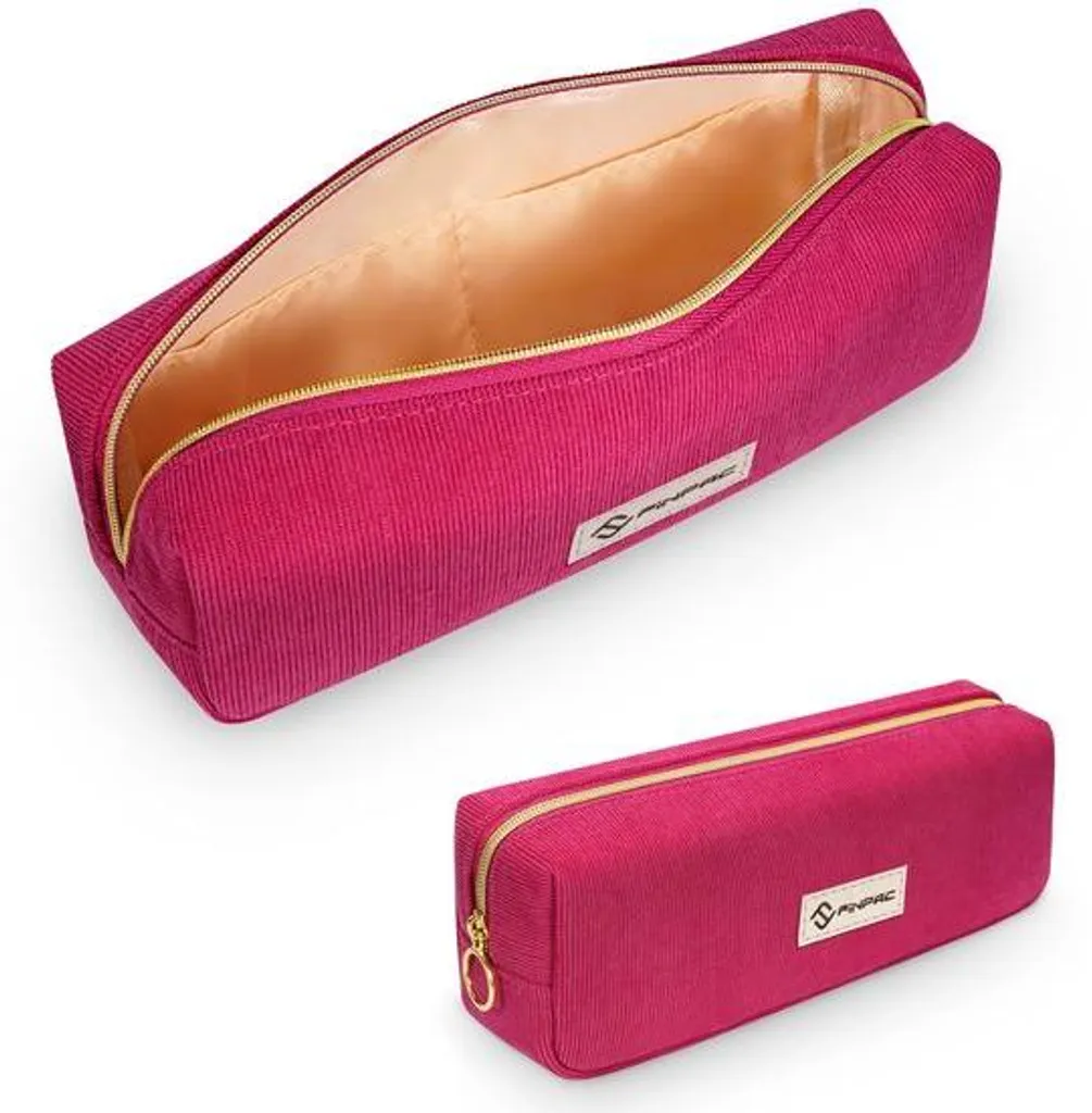 Trousse Grande Capacité Magenta en Velours pour École et Bureau
