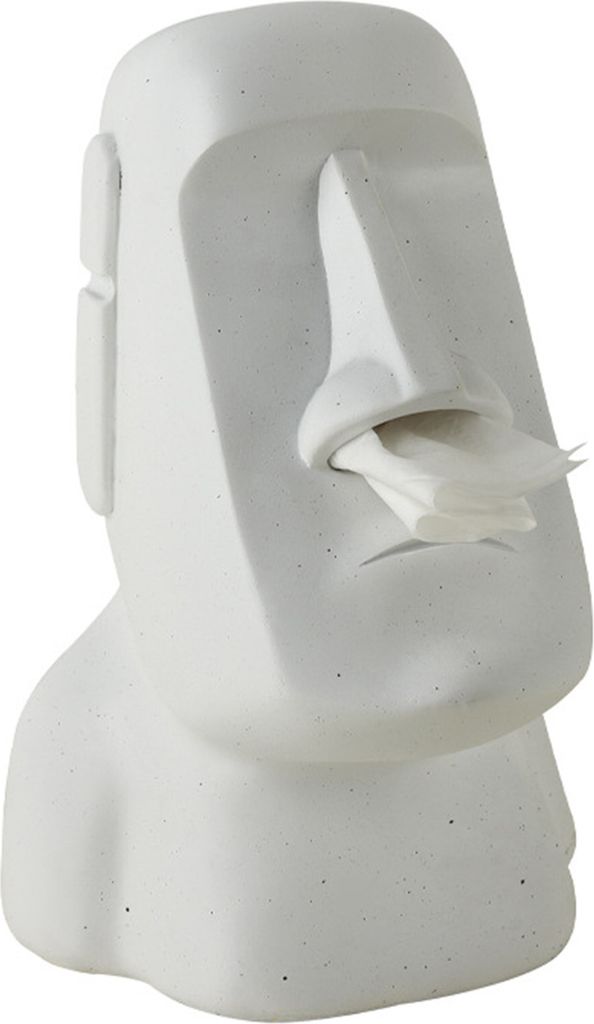 Taschentuchhalter im nordischen Stil, glatter Auslass, platzsparend, Statuen-Design, dekorative Aufbewahrung, leichte Taschentuchbox im Steinportr...