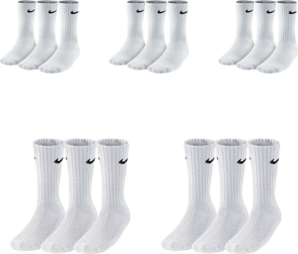 15 Paar Nike Herren Damen Socken SX4508 - Farbe: weiß - Größe: 38-42