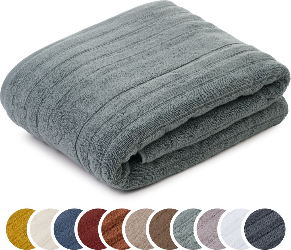 sleepling liebling Badetuch Luxus Bio Baumwolle, Serie Marseille, 770 gr. / m², 100 x 150 cm, , saugstark, schnelltrocknend, grün