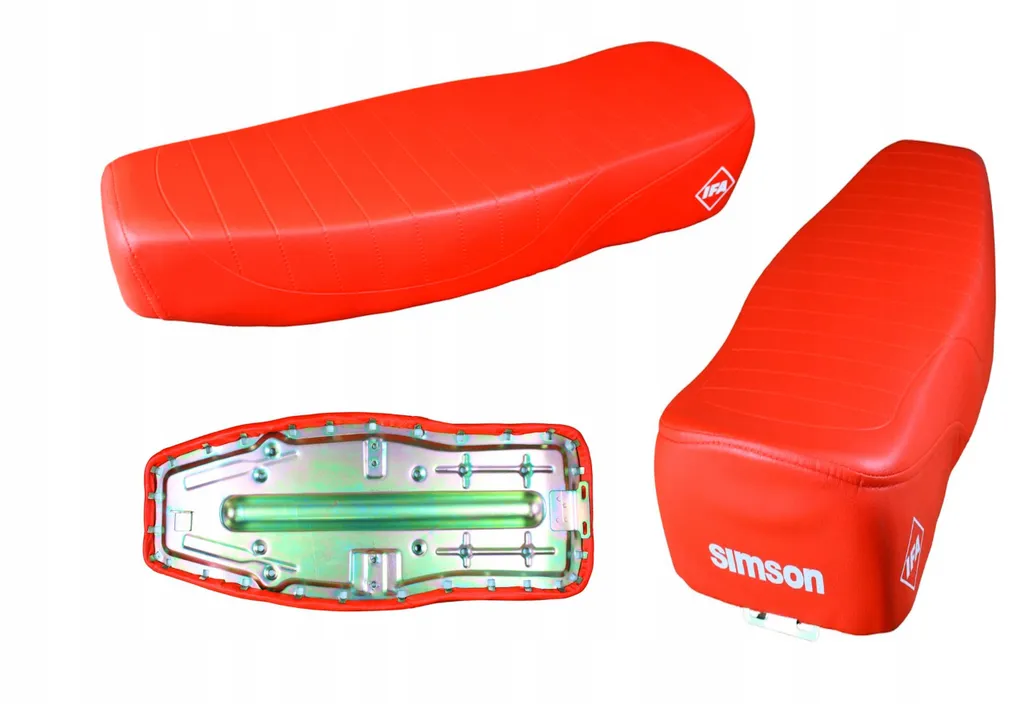 Banc Simson S51 Lisse Rouge - Finition Surpiquée et Tôle Métallique
