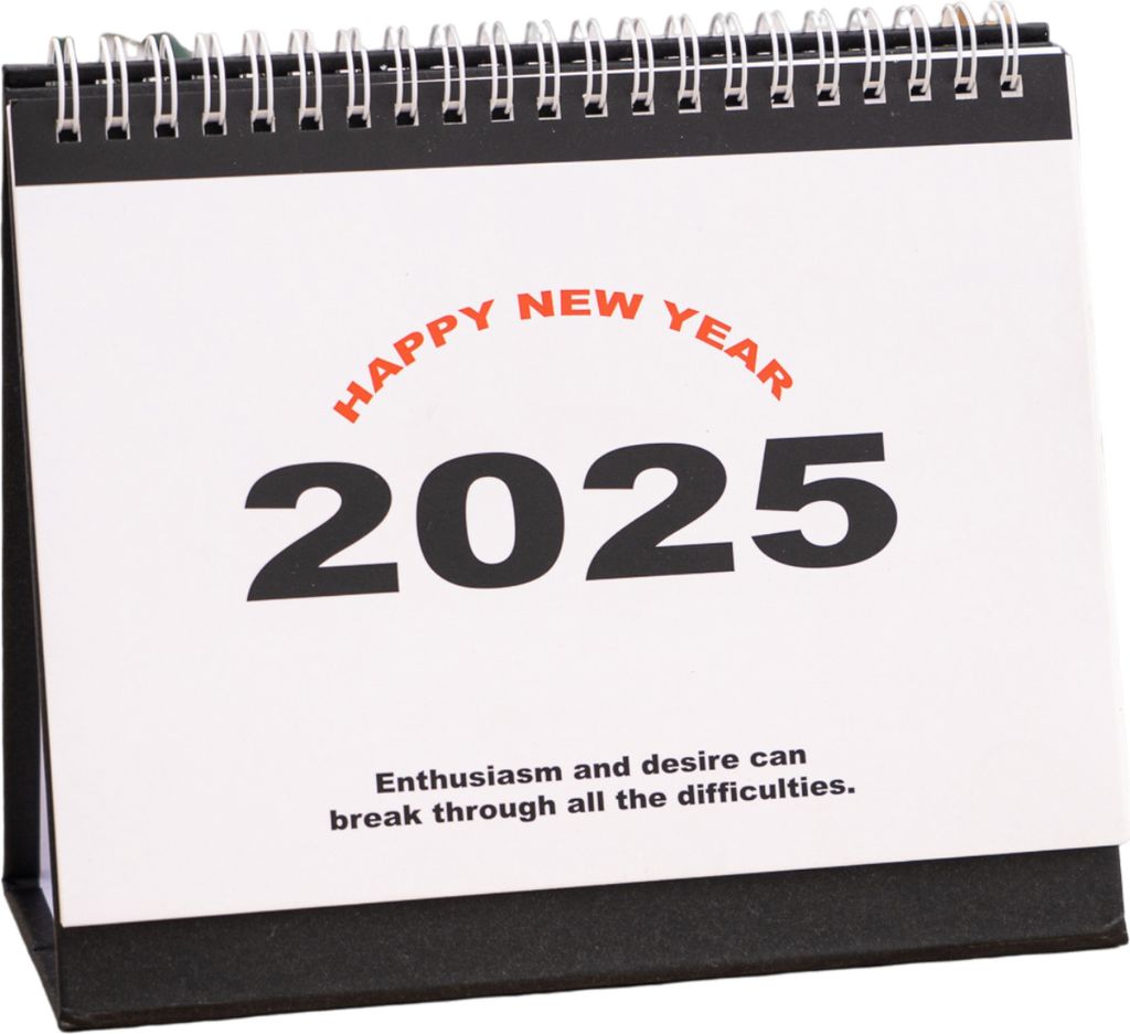 2025 Kleiner Tischkalender, Stehender Flip-Desktop-Kalender, Monatsplaner, Zeitmanagement-Organizer für Zuhause, Büro, Schule, Schwarz