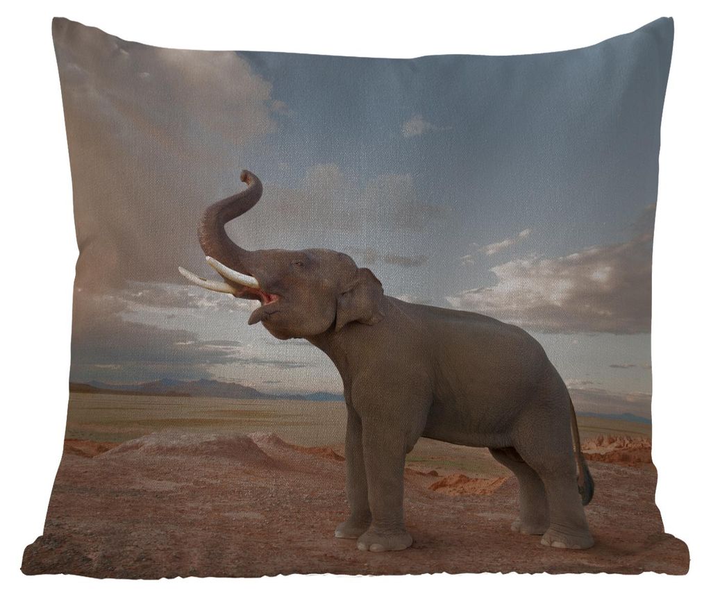 MuchoWow® Outdoor Kissen - Trompetender Elefant in der Produktbild 