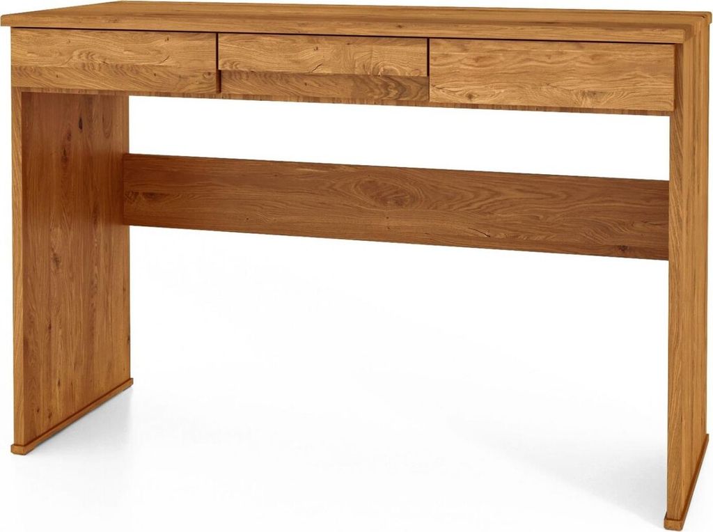 Schreibtisch Bento aus Wildeiche massiv 115x45x77 cm mit 3 Schubladen
