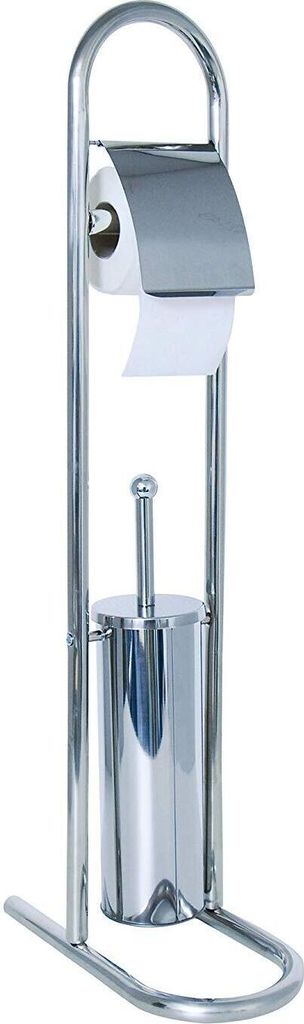 MSV Stand WC Garnitur WC Bürste aus Edelstahl 30x16,5x80cm Produktbild 1