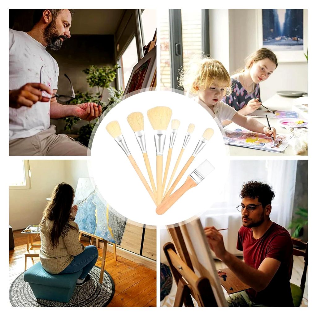 Malpinsel - 20x3x10cm Pinsel | 7-teiliges Pinsel-Set, Acryl-Mopp-Pinsel, großes Set für Ölgemälde, Gesichts- und Körperkunst für Aquarell