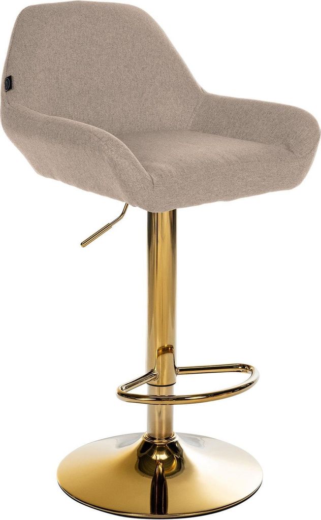 Barhocker mit Staubschutz – Sitzhocker – höhenverstellbar für zusätzlichen Komfort | Farbe: Taupe