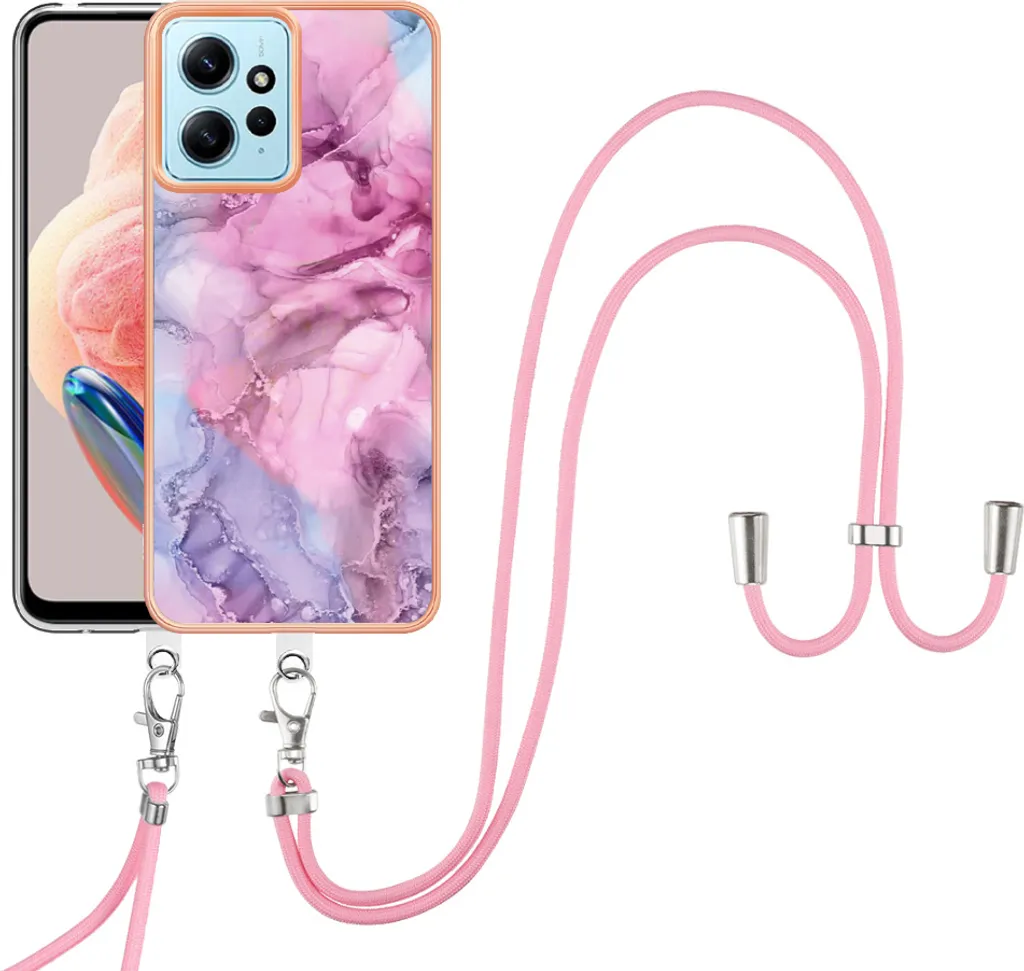 Cover Protettiva Xiaomi Redmi Note 12 4G Rosa: TPU con Cordino