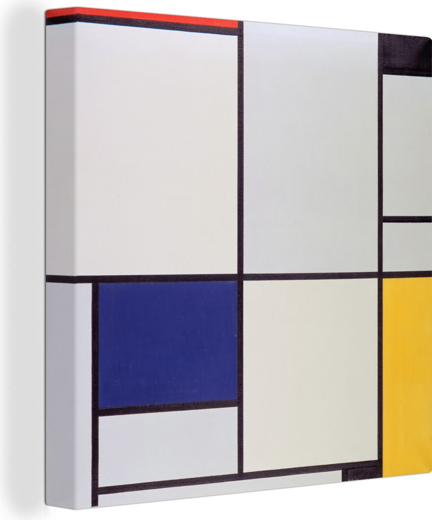MuchoWow - Leinwandbilder - Tableau I - Piet Mondrian, Wandbild, Wanddeko Bilder Wohnzimmer, 90x90 cm