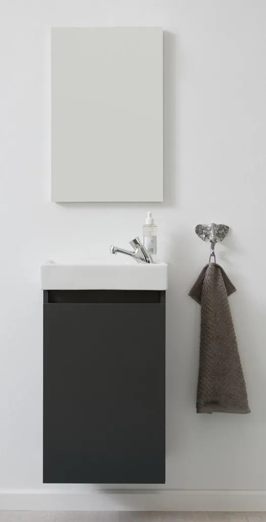 Aménager votre petite salle de bain avec le kit Champ Bad gris 2 pcs