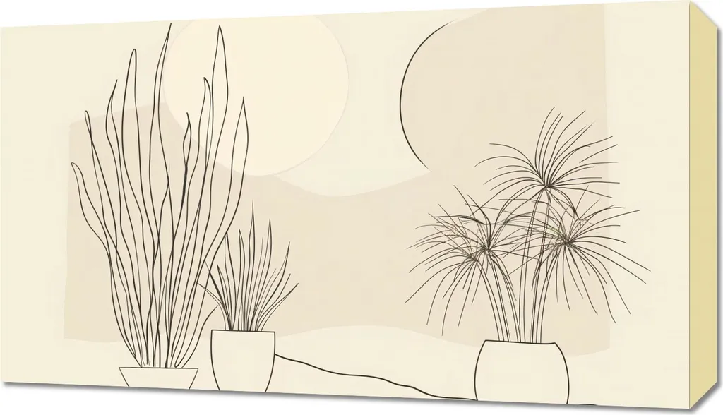 Decorazione Parete Vegetazione Pastello 70x40 - Quadro Moderno Canvas