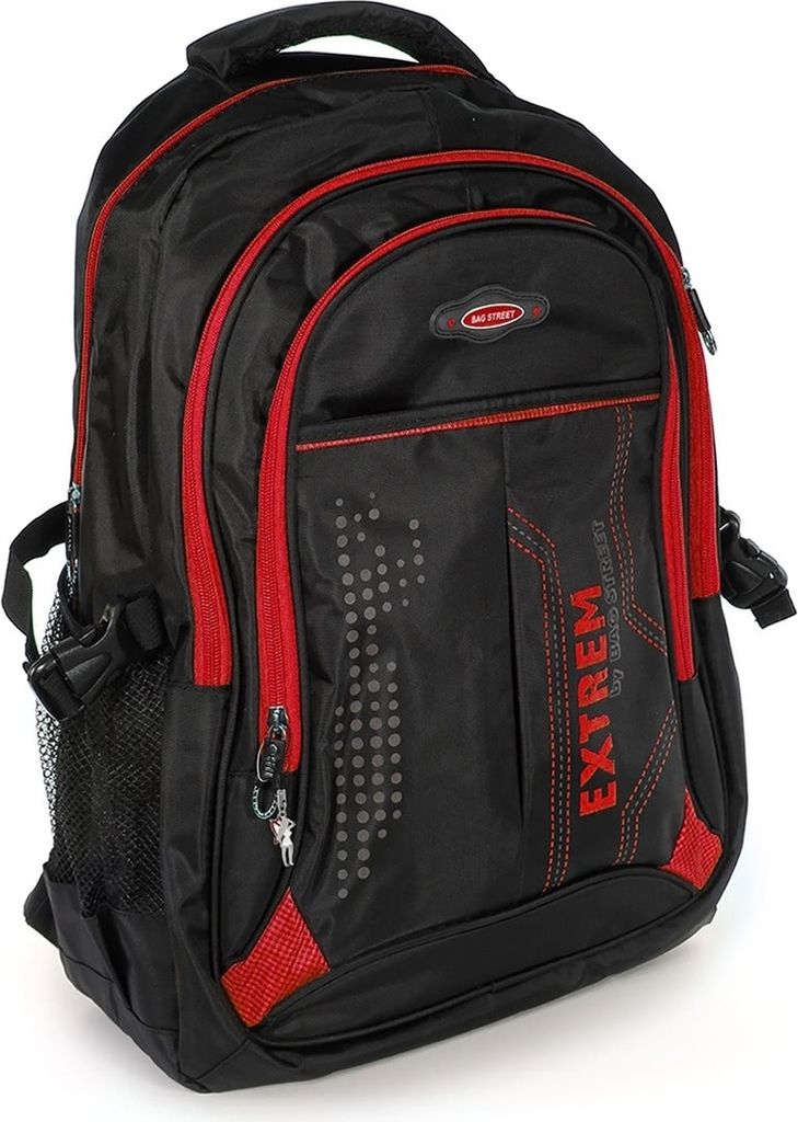 Bag Street Synthetik Rucksack Damen Herren Sporttasche schwarz rot D2OTJ605R