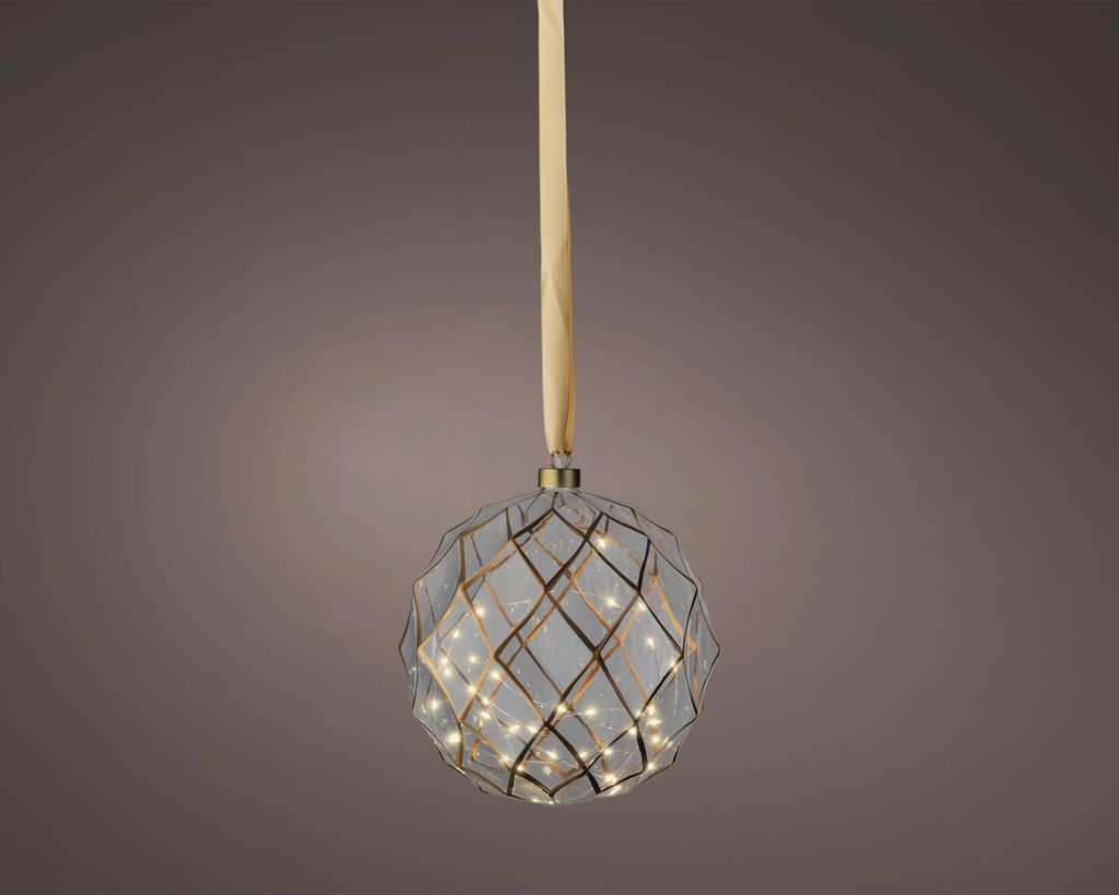 Kaemingk LED Kugel klar/ warmes weiss 20cm