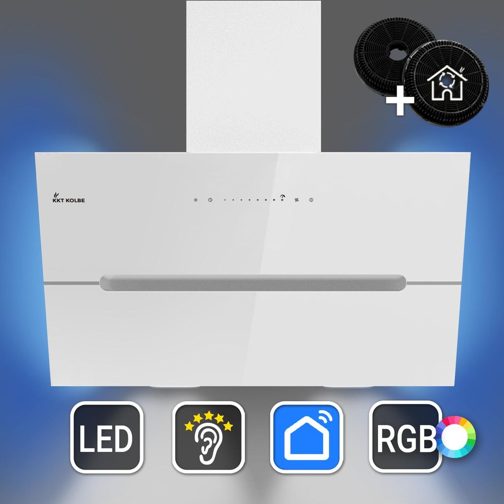 Hotte aspirante cuisine 80cm Hotte Murale Inclinées acier Image du produit 