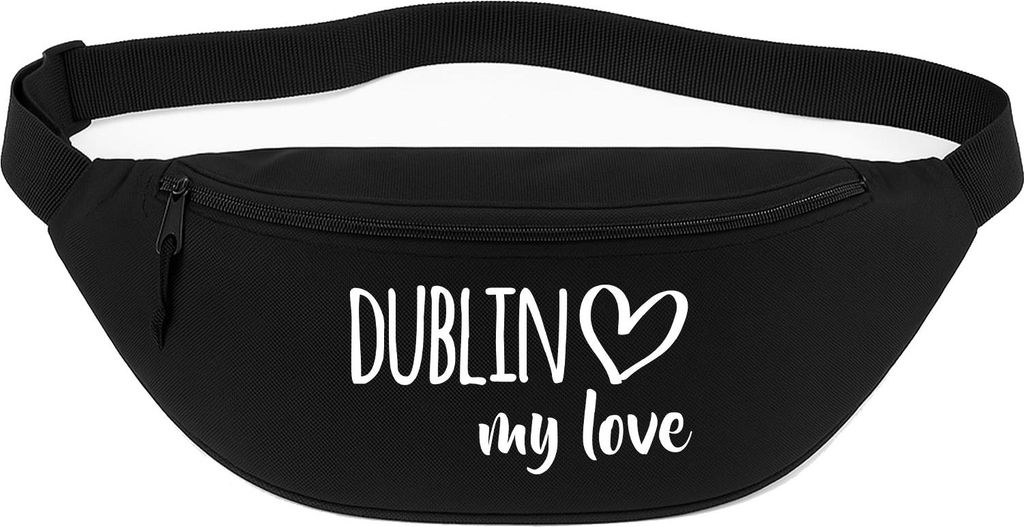 Huuraa Bauchtasche Dublin my love 2,5 Liter Black Polyester Crossbody Bag Geschenkidee