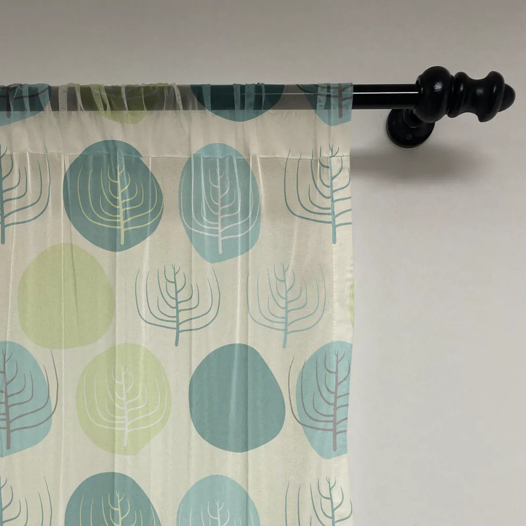 ABAKUHAUS Arazzo da giardino, Motivi artistici astratti pastello di diversi alberi e cerchi irregolari, Arazzo in raso setoso per soggiorno e camera da letto, 210 cm x 274 cm, color guscio d'uovo e multicolore - 2