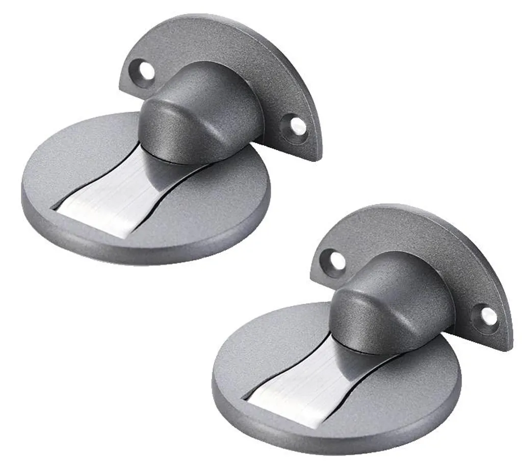 Arrêt de porte magnétique invisible en métal gris - Pack de finition