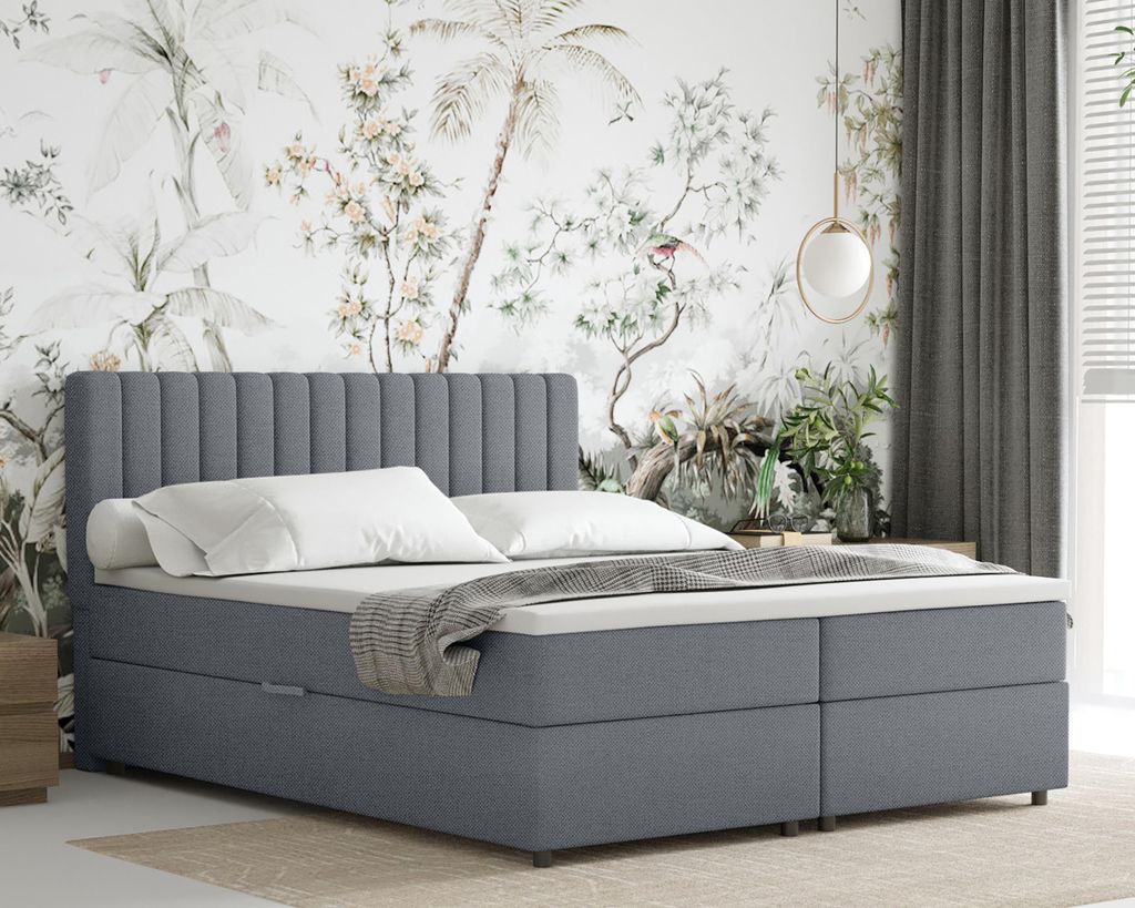 Boxspringbett 160x200 EVEREST, mit Topper, mit Bettkästen, Doppelbett, , Panda Möbel
