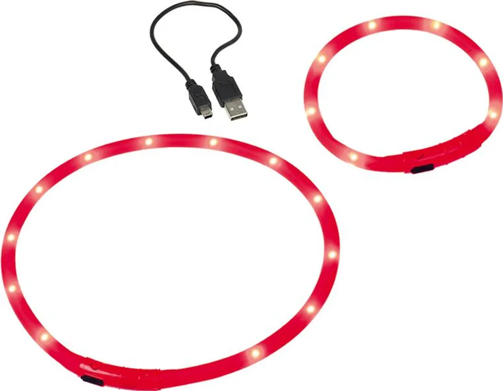 Collare Luminoso Nobby LED Rosso per Cani - Ricaricabile USB