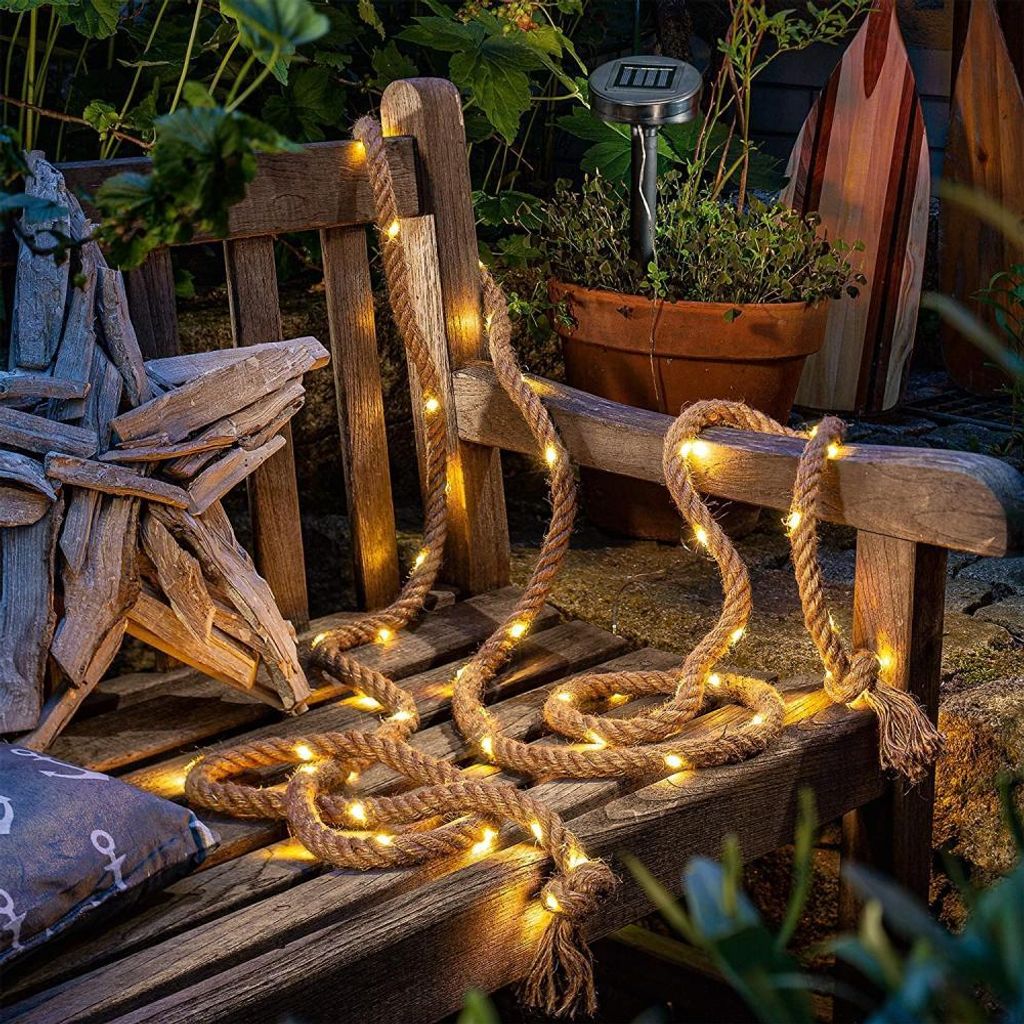 Hilight 507374 Solar-Erdspieß-Lichterkette 'Hanfseil' mit Produktbild 