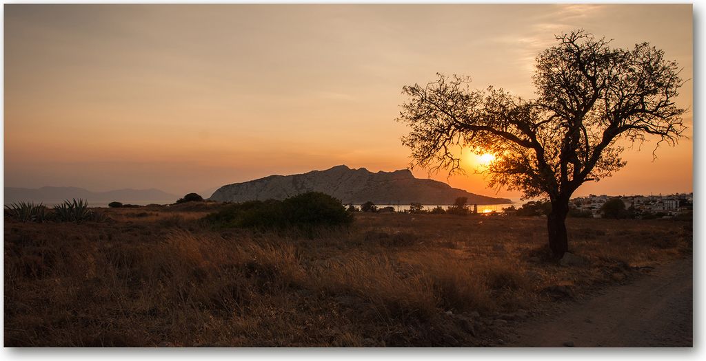 Tulup Leinwandbild - 140x70 cm - Wandkunst - Drucke auf Leinwand - Leinwanddruck - Landschaften - Braun - Sonnenuntergang