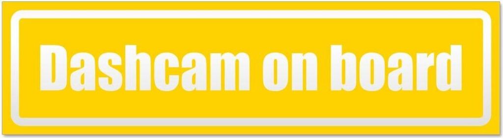Kiwistar - Autoaufkleber - Gelb - 45 x 12 cm - Dashcam on Board invertiert - Hinweis Aufkleber Sticker für Auto, Kfz, Fahrrad, PKW, LKW