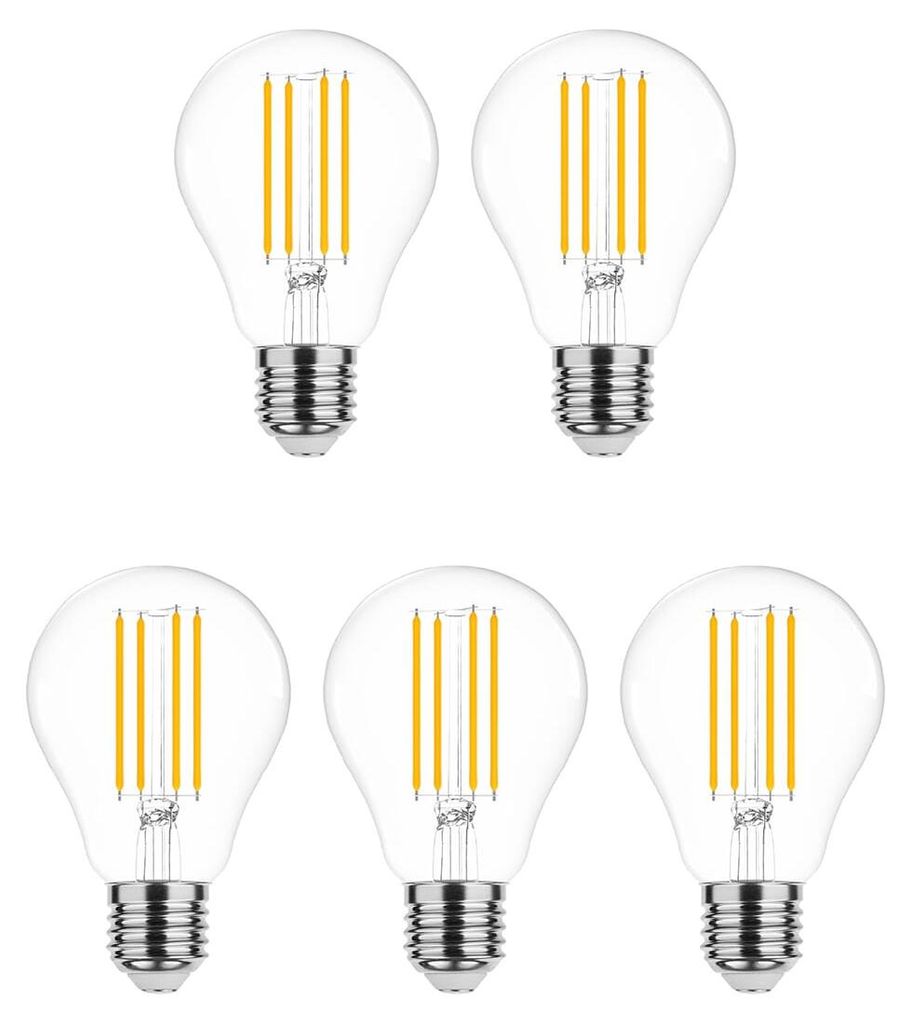Modee E27 LED-Lampe 10 W - 1350 lm - 4000 K - Neutralweiß - LED-Filamentlampe A67 - Ersetzt 90-W-Halogen-Glühlampe - 5 Stück