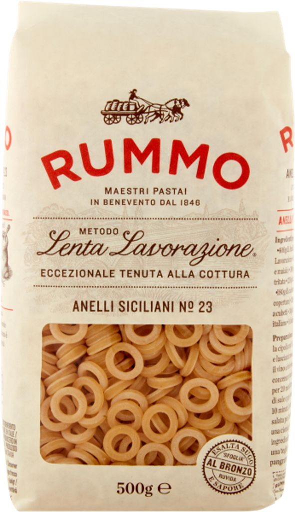 Pâtes Rummo, forme "Anelli Siciliani" n°23, poids net : 500 Image du produit 